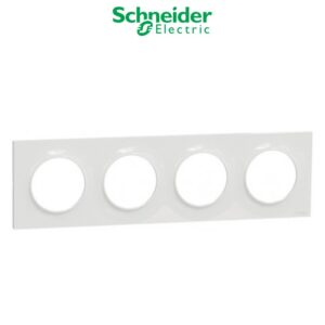 Plaque de Finition 4 Postes Blanc Schneider Odace Blanc – Appareillage Résidentiel - Schneider - Electro Andalous Maroc