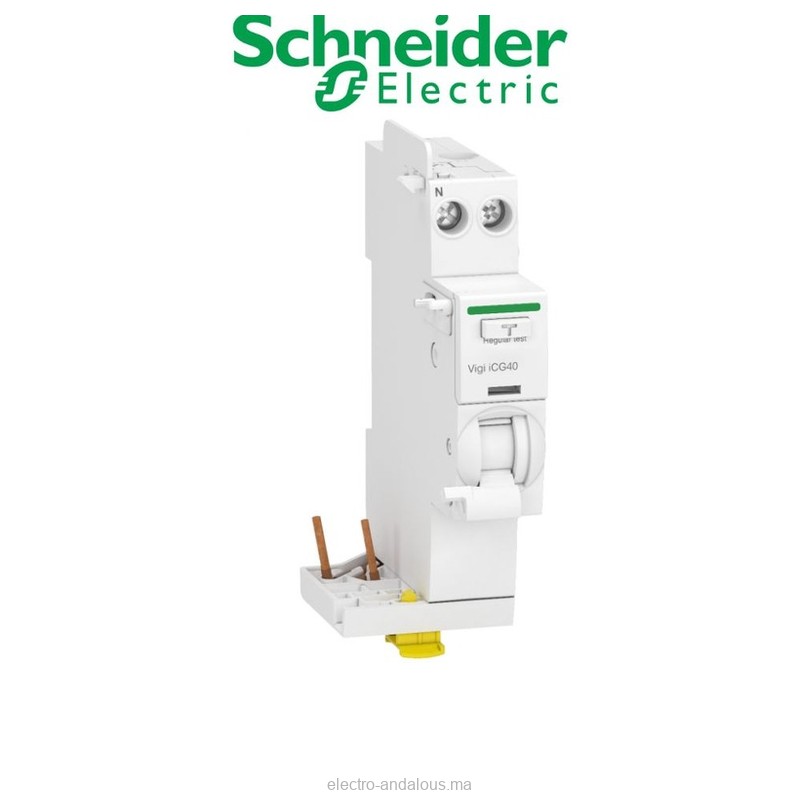 Schneider Electric Acti9 Vigi iCG40 Bloc Différentiel 1P+N 40A 300mA Type AC (VisiTrip) - Schneider - Electro Andalous Maroc
