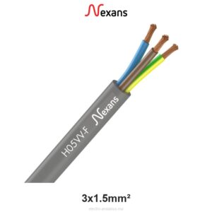 Câble Souple H05VV-F 3x1.5mm² Nexans – Flexible 300/500V - Nexans - Electro Andalous Maroc