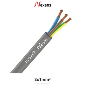 Câble Souple H05VV-F 3x1mm² Nexans – Flexible 300/500V - Nexans - Electro Andalous Maroc