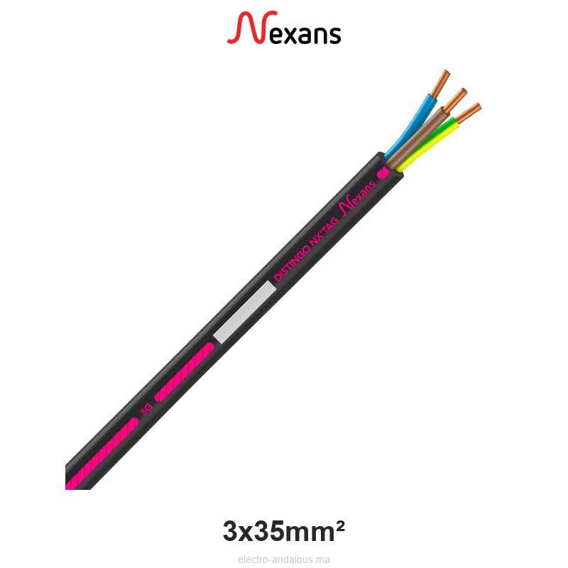Câble R2V 3x35mm² Nexans Distingo – Cuivre Rigide 0.6/1kV - Nexans - Electro Andalous Maroc