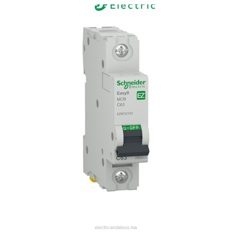 Disjoncteur Schneider Easy9 63A 1P – Protection Circuit Résidentiel - Schneider - Electro Andalous Maroc