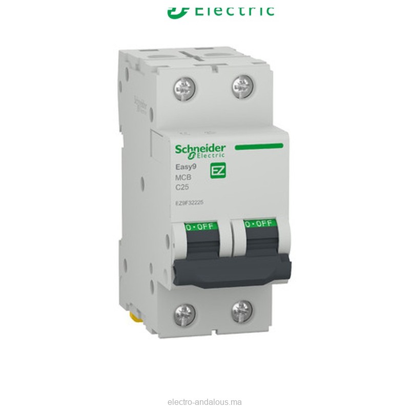 Disjoncteur Schneider Easy9 25A 2P – Protection Bipolaire - Schneider - Electro Andalous Maroc
