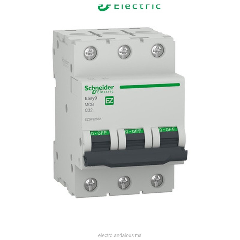 Disjoncteur Schneider Easy9 32A 3P – Protection Triphasée - Schneider - Electro Andalous Maroc