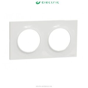 Plaque de Finition 2 Postes Blanc Schneider Odace Blanc – Appareillage Résidentiel - Schneider - Electro Andalous Maroc