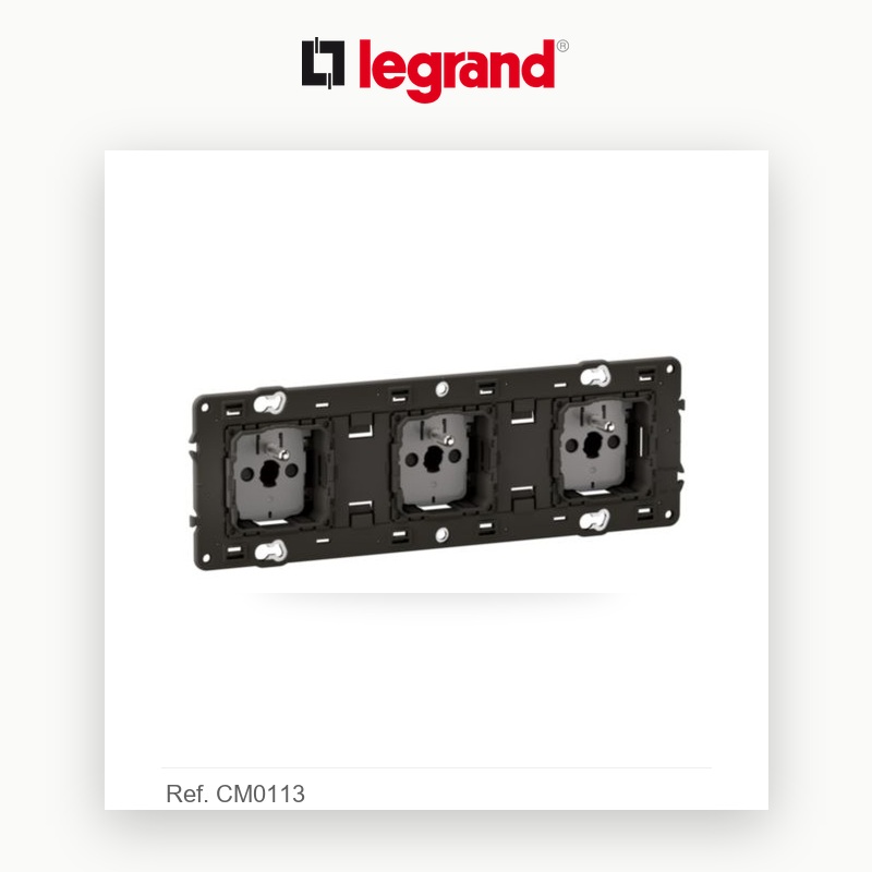Triple prise 3x2P+T Legrand Céliane 16A 250V précâblée - Electro Andalous Maroc