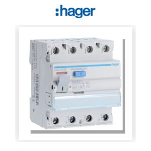 Interrupteur différentiel 63A 30mA 3P+N type AC 60Hz à bornes alignées Hager CDC470F - Electro Andalous Maroc
