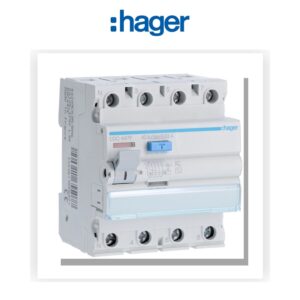 Interrupteur différentiel 40A 30mA 3P+N type AC 60Hz à bornes alignées Hager CDC447F - Electro Andalous Maroc