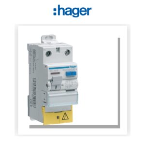 Interrupteur différentiel 40A 30mA 1P+N type AC à bornes décalées Hager CDC140F - Electro Andalous Maroc