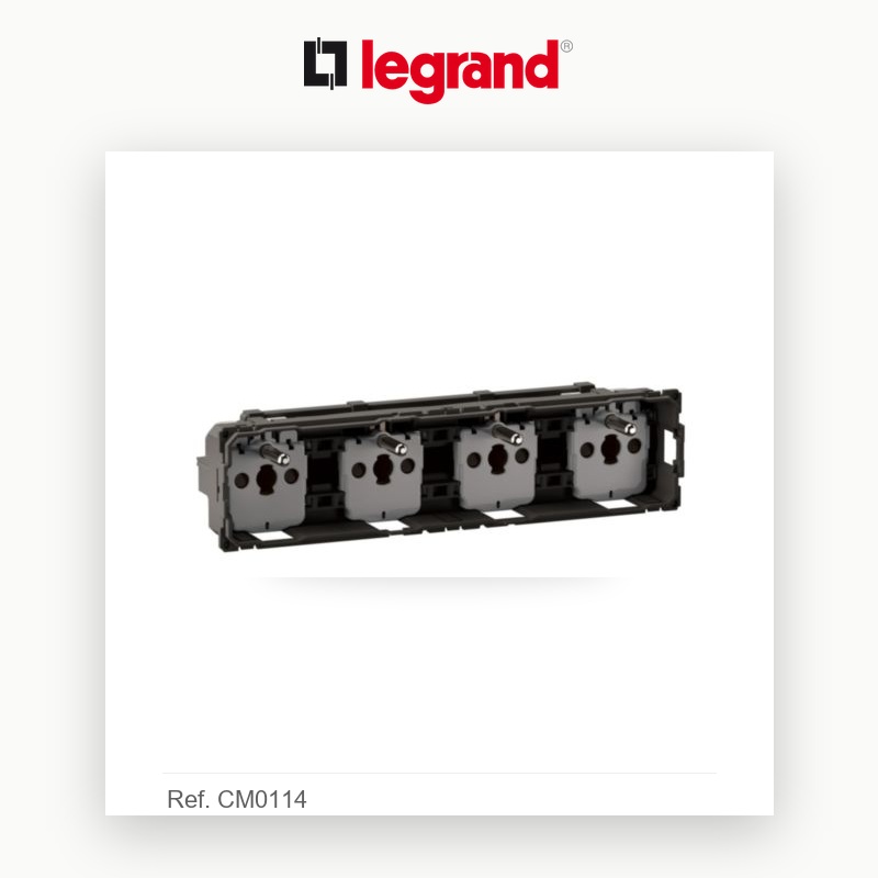 Quadruple prise compacte 4x2P+T Legrand Céliane 16A 250V - Electro Andalous Maroc