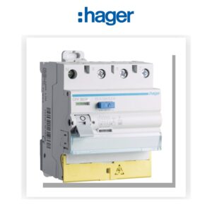 Interrupteur différentiel 63A 300mA 3P+N type F à bornes décalées Hager CFF863F - Electro Andalous Maroc