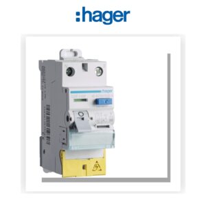 Interrupteur différentiel 40A 30mA 1P+N type F à bornes décalées Hager CDF140F - Electro Andalous Maroc