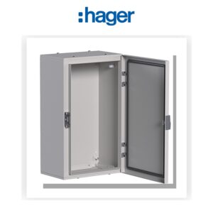 Coffret métallique porte pleine orion plus IP65 IK10 500x300x200mm Gris clair Hager FL110A - Electro Andalous Maroc