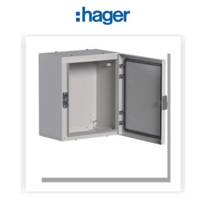 Coffret métallique porte pleine orion plus IP65 IK10 350x300x200mm Gris clair Hager FL105A - Electro Andalous Maroc