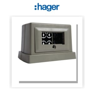 Borne pour 4 prises 45x45 pour AK grise Hager AKT445 - Electro Andalous Maroc