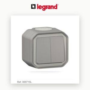 Commande double étanche Legrand Plexo IP55 saillie gris - Electro Andalous Maroc