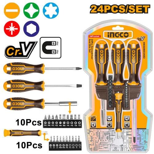 INGCO Jeu de 24 Tournevis et Embouts - HKSDB02482 - Electro Andalous Maroc