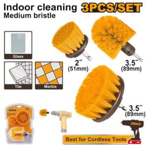 INGCO Jeu de 3 Brosses de Nettoyage pour Visseuse a Poils Souples - WCBM0301 - Electro Andalous Maroc