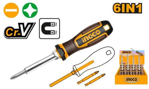 INGCO Jeu de Tournevis 6 en 1 - AKISD0608 - Electro Andalous Maroc
