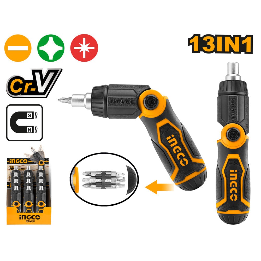 INGCO Jeu de Tournevis a Cliquet 13PIECES - AKISD1208 - Electro Andalous Maroc