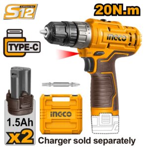 INGCO Malette Visseuse sans Fil 12V 2 Batteries 20NM NR - CDLI12202 - Electro Andalous Maroc