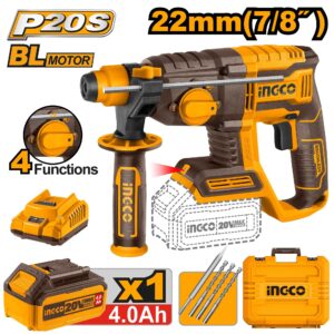 INGCO Marteau Perforateur 22MM 20V + 1 Batterie 4AH - CRHLI202081 - Electro Andalous Maroc
