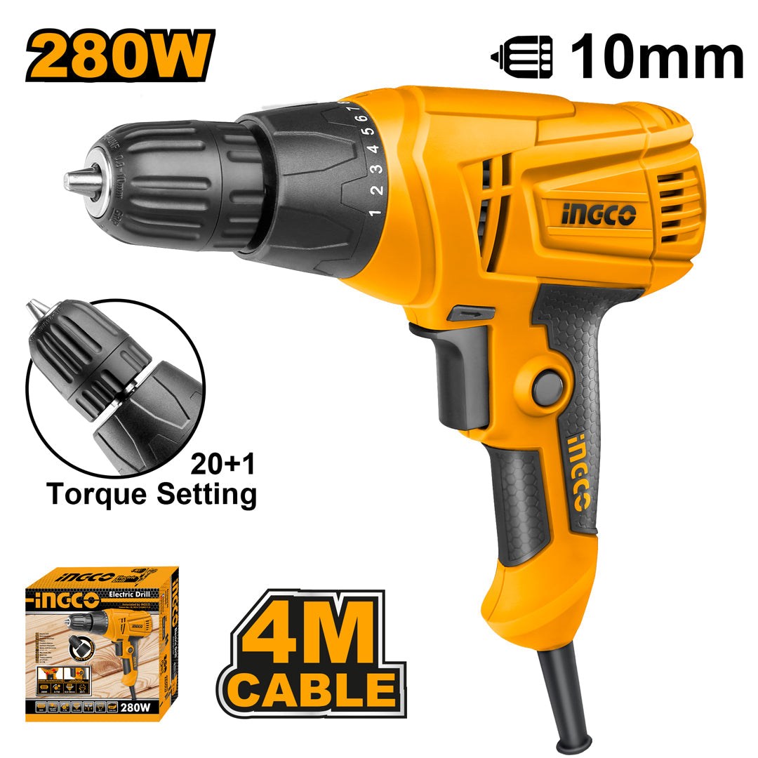 INGCO Perceuse Électrique 280W 10MM - ED2808 - Electro Andalous Maroc