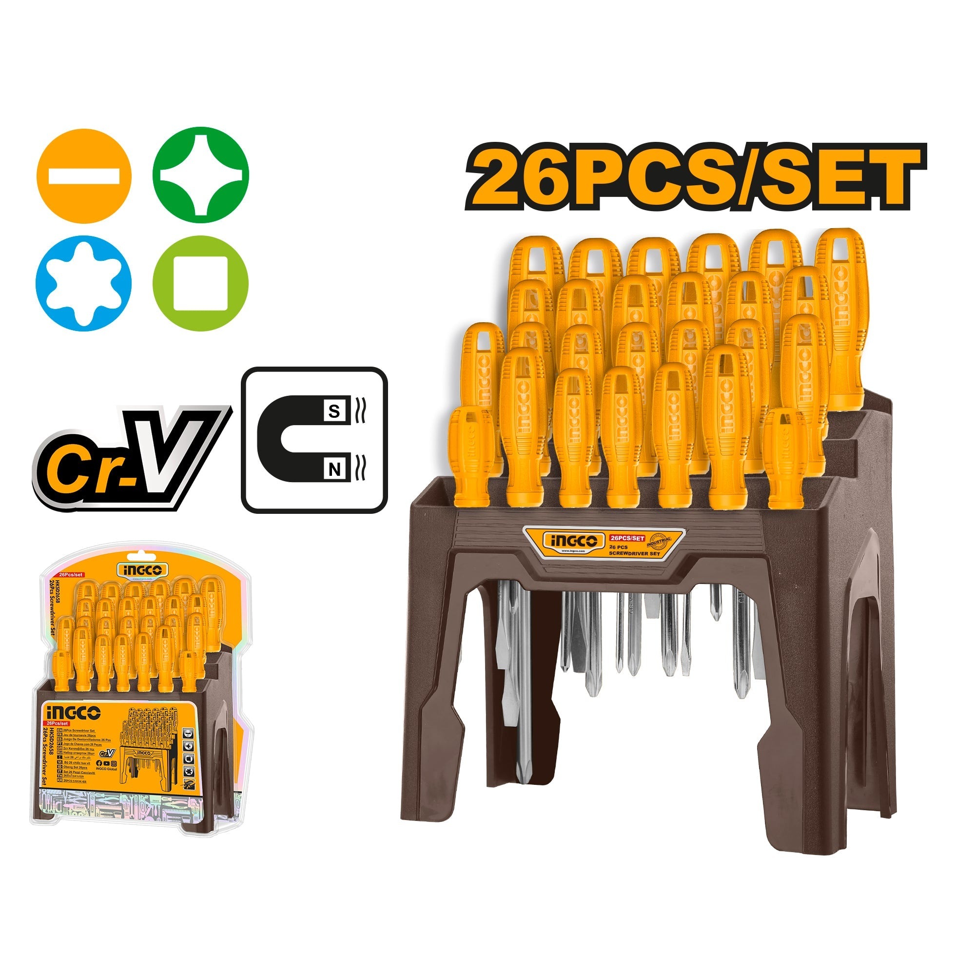 INGCO Set de 26 Tournevis - HKSD2658 - Electro Andalous Maroc