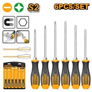 INGCO Set de 6 Tournevis a Zone de Frappe - HSGT680608 - Electro Andalous Maroc