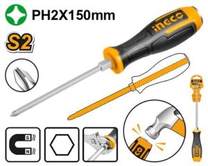 INGCO Tournevis a Zone de Frappe PH2 6*150 mm - HGTS68PH2150 - Electro Andalous Maroc