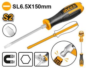 INGCO Tournevis a Zone de Frappe Vis a Fente 6.5*150 mm - HGTS686150 - Electro Andalous Maroc