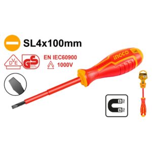 INGCO Tournevis Isole SL4.0×100 - HISD814100 - Electro Andalous Maroc